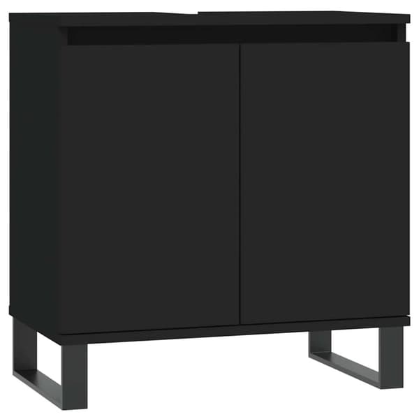 vidaXL Badrumsskåp svart 58x33x60 cm konstruerat trä