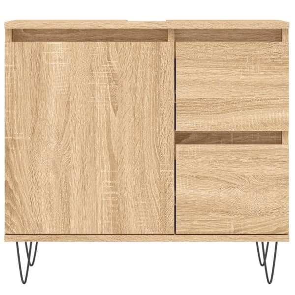 vidaXL badeværelsesskab 65x33x60 cm konstrueret træ sonoma-eg