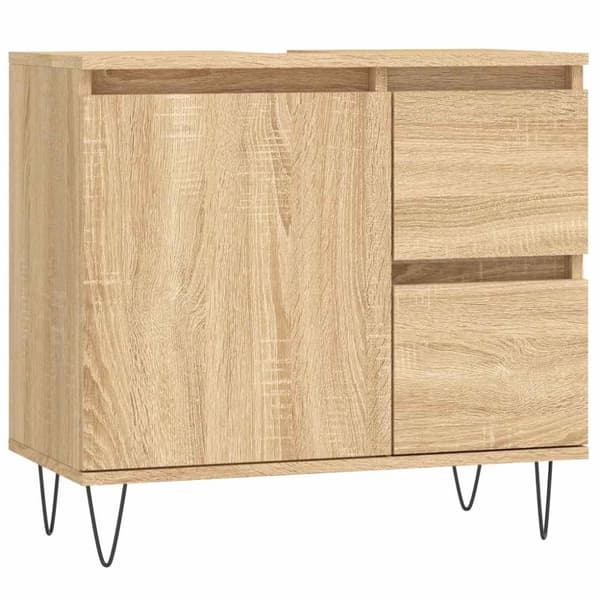 vidaXL badeværelsesskab 65x33x60 cm konstrueret træ sonoma-eg