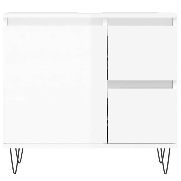 vidaXL badeværelsesskab 65x33x60 cm konstrueret træ hvid højglans