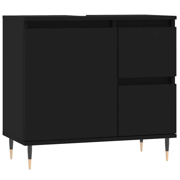 vidaXL badeværelsesskab 65x33x60 cm konstrueret træ sort