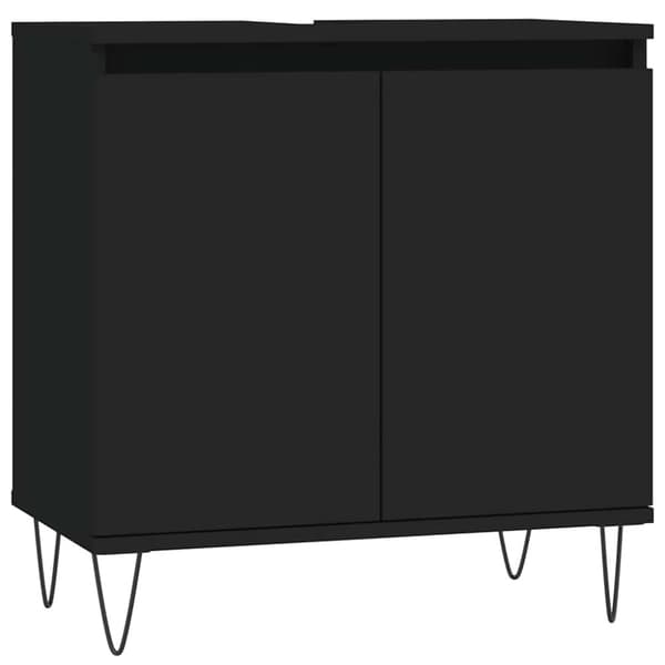 vidaXL badeværelsesskab 58x33x60 cm konstrueret træ sort