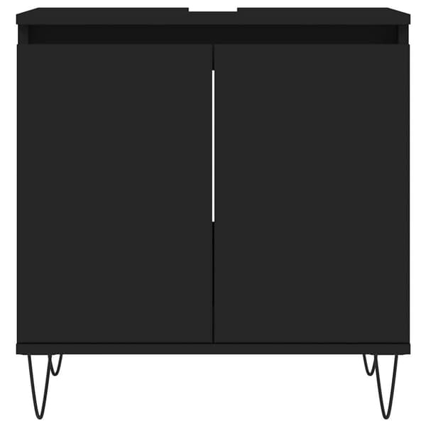 vidaXL badeværelsesskab 58x33x60 cm konstrueret træ sort
