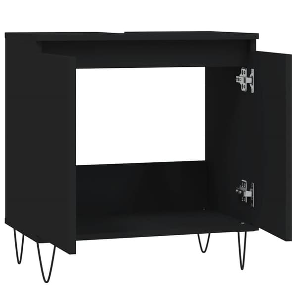 vidaXL badeværelsesskab 58x33x60 cm konstrueret træ sort