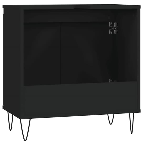 vidaXL Badrumsskåp svart 58x33x60 cm konstruerat trä