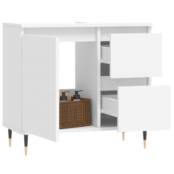 vidaXL Badrumsskåp vit 65x33x60 cm konstruerat trä