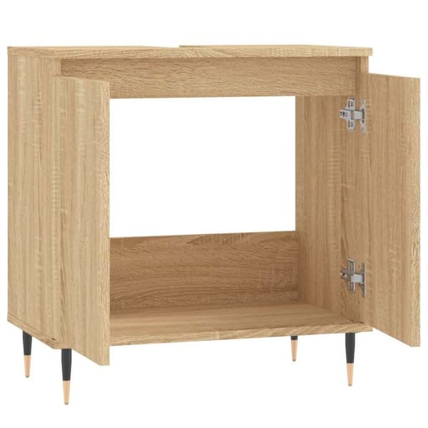 vidaXL Badrumsskåp sonoma-ek 58x33x60 cm konstruerat trä
