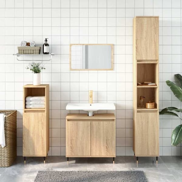 vidaXL Badrumsskåp sonoma-ek 58x33x60 cm konstruerat trä