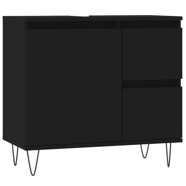 vidaXL badeværelsesskab 65x33x60 cm konstrueret træ sort