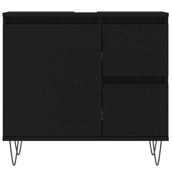 vidaXL badeværelsesskab 65x33x60 cm konstrueret træ sort
