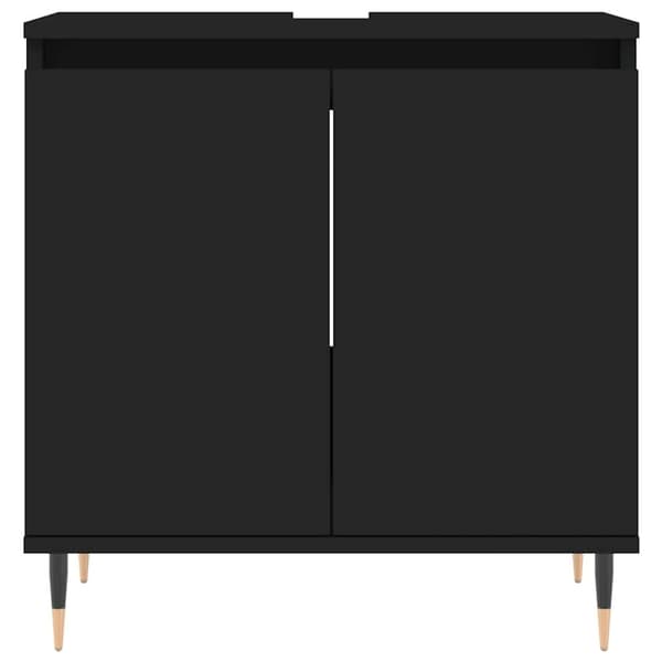 vidaXL Badrumsskåp svart 58x33x60 cm konstruerat trä