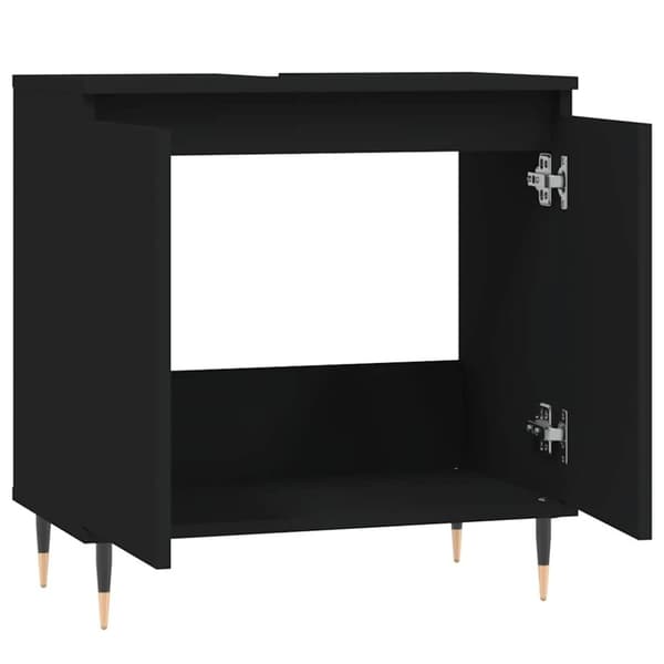 vidaXL Badrumsskåp svart 58x33x60 cm konstruerat trä