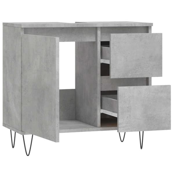 vidaXL badeværelsesskab 65x33x60 cm konstrueret træ betongrå