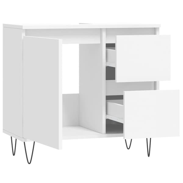 vidaXL badeværelsesskab 65x33x60 cm konstrueret træ hvid