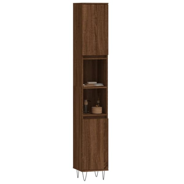 vidaXL Baderomsskap brun eik 30x30x190 cm konstruert tre