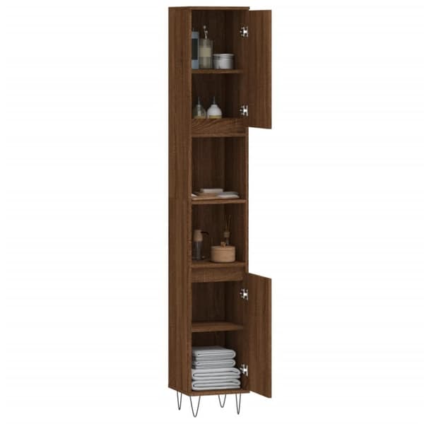 vidaXL Baderomsskap brun eik 30x30x190 cm konstruert tre