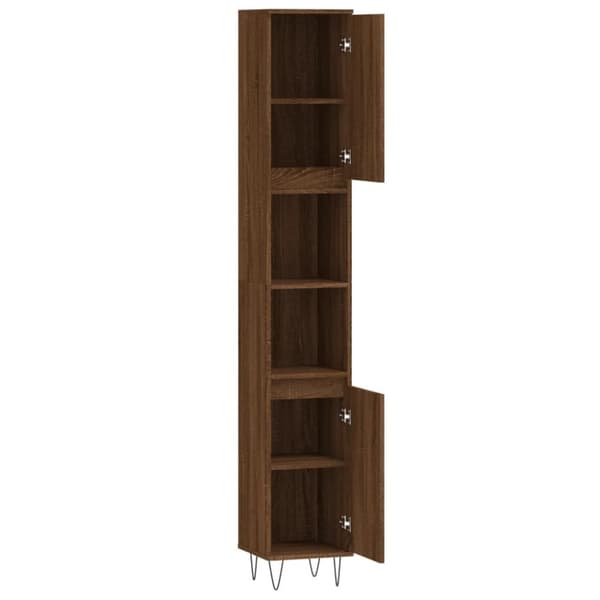 vidaXL Baderomsskap brun eik 30x30x190 cm konstruert tre