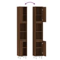 Miniatyrbilde 9 av 11: vidaXL Baderomsskap brun eik 30x30x190 cm konstruert tre