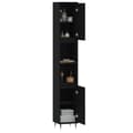 Miniatyrbilde 4 av 11: vidaXL Baderomsskap svart 30x30x190 cm konstruert tre