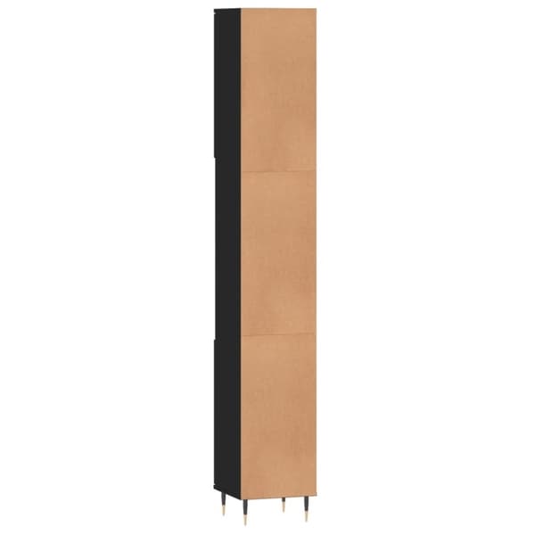 vidaXL Baderomsskap svart 30x30x190 cm konstruert tre