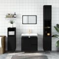 Miniatyrbilde 2 av 11: vidaXL Baderomsskap svart 30x30x190 cm konstruert tre