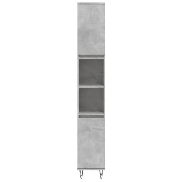 vidaXL badeværelsesskab 30x30x190 cm konstrueret træ betongrå