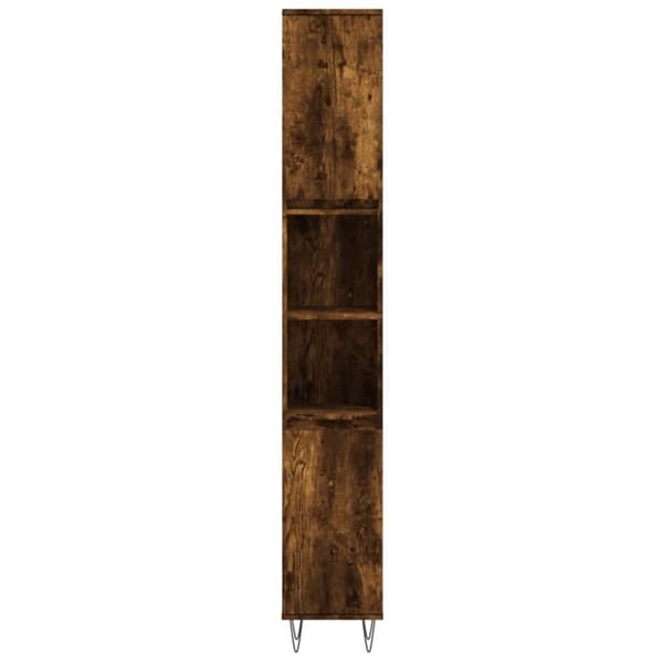 vidaXL Baderomsskap røkt eik 30x30x190 cm konstruert tre