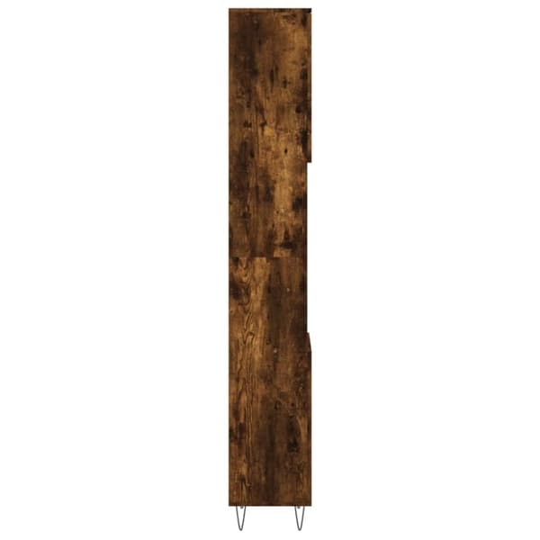 vidaXL Baderomsskap røkt eik 30x30x190 cm konstruert tre
