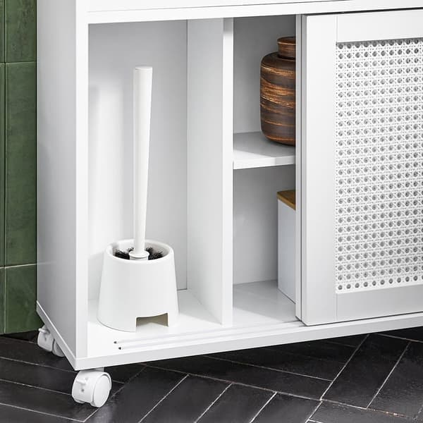 SoBuy WC paperiteline kylpyhuone kaappi Hyllykokonaisuus pyörien kanssa BZR119-W
