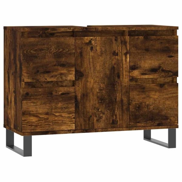 vidaXL Baderomsskap røkt eik 80x33x60 cm konstruert tre