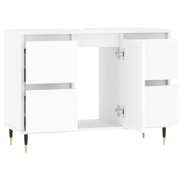 vidaXL badeværelsesskab 80x33x60 cm konstrueret træ hvid