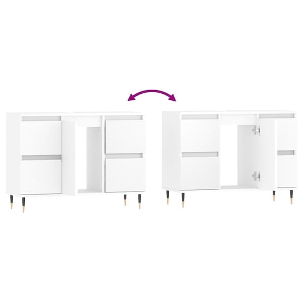 vidaXL badeværelsesskab 80x33x60 cm konstrueret træ hvid