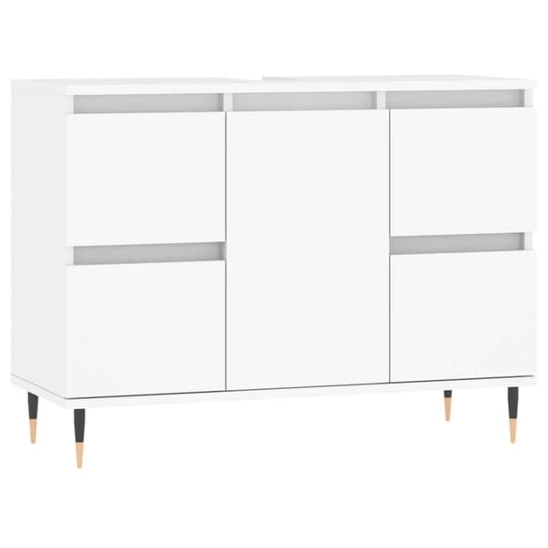 vidaXL badeværelsesskab 80x33x60 cm konstrueret træ hvid