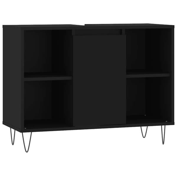 vidaXL Badrumsskåp svart 80x33x60 cm konstruerat trä