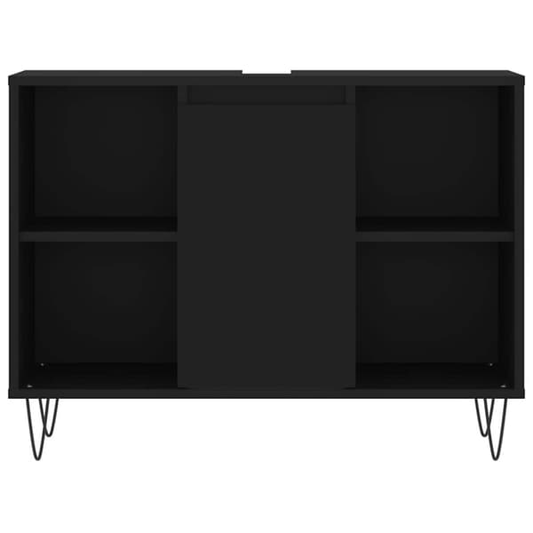vidaXL Badrumsskåp svart 80x33x60 cm konstruerat trä