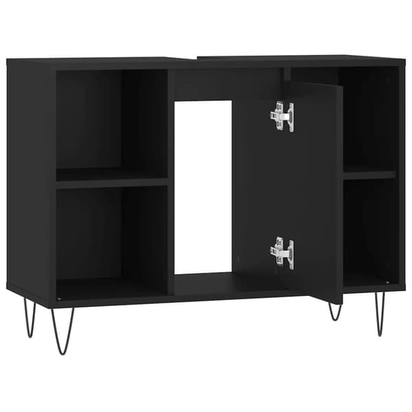 vidaXL Badrumsskåp svart 80x33x60 cm konstruerat trä