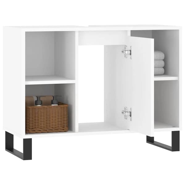 vidaXL badeværelsesskab 80x33x60 cm konstrueret træ hvid