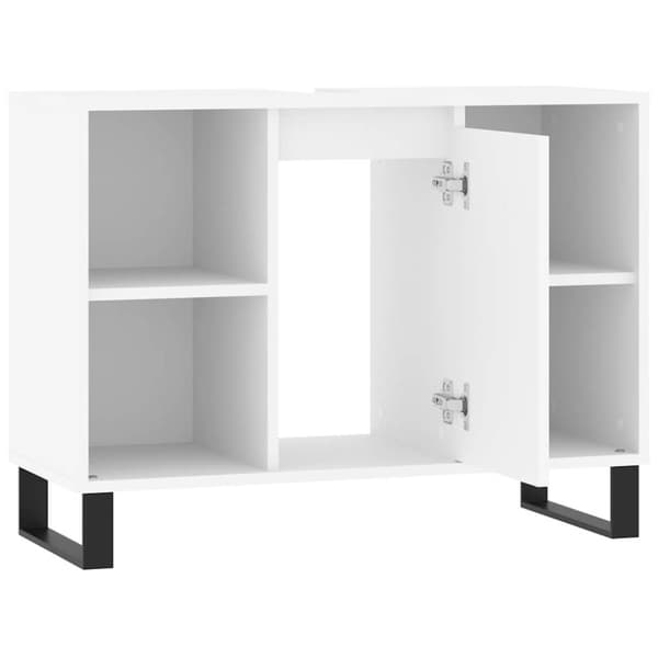 vidaXL badeværelsesskab 80x33x60 cm konstrueret træ hvid