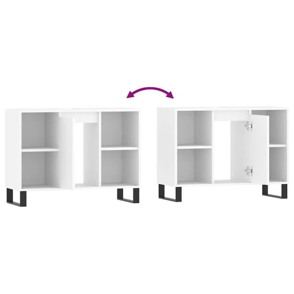vidaXL badeværelsesskab 80x33x60 cm konstrueret træ hvid