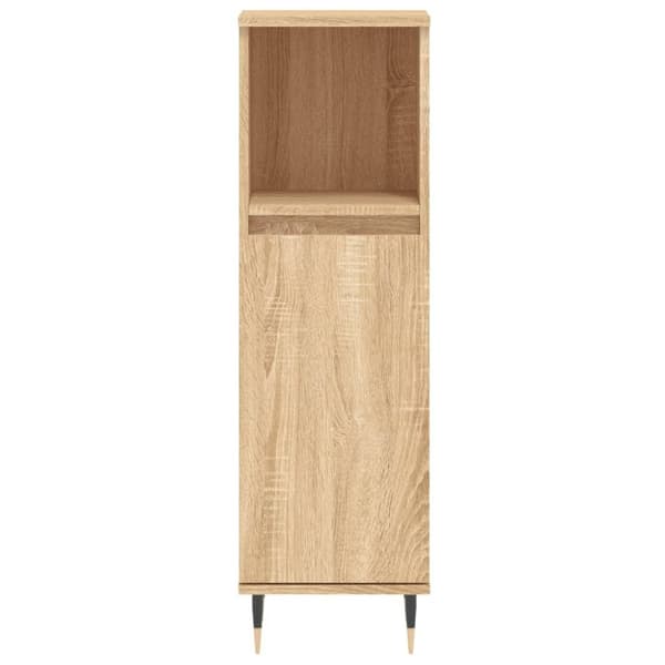 vidaXL badeværelsesskab 30x30x100 cm konstrueret træ sonoma-eg