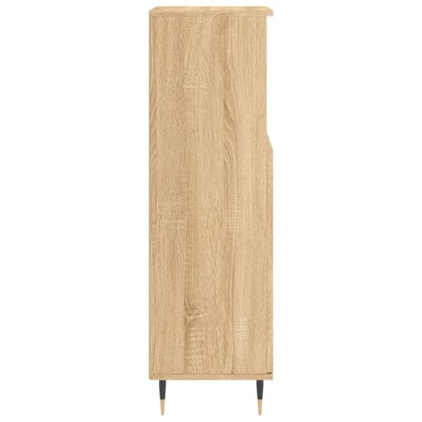 vidaXL badeværelsesskab 30x30x100 cm konstrueret træ sonoma-eg