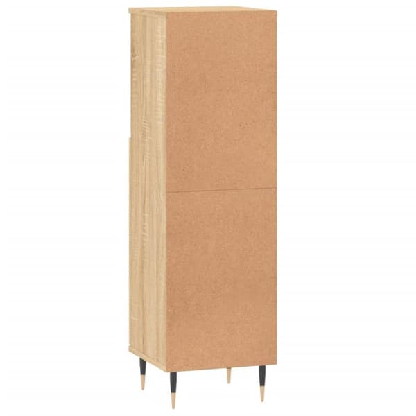 vidaXL badeværelsesskab 30x30x100 cm konstrueret træ sonoma-eg