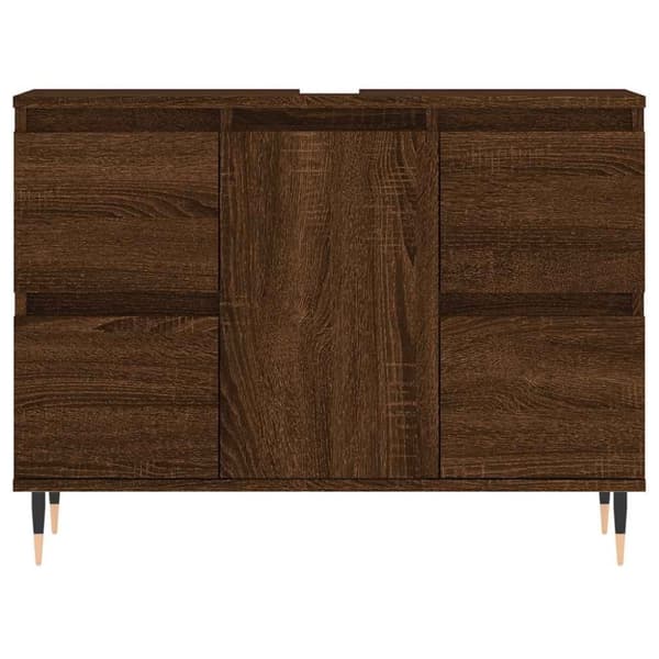 vidaXL badeværelsesskab 80x33x60 cm konstrueret træ brun egetræsfarve