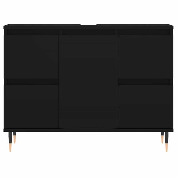 vidaXL badeværelsesskab 80x33x60 cm konstrueret træ sort