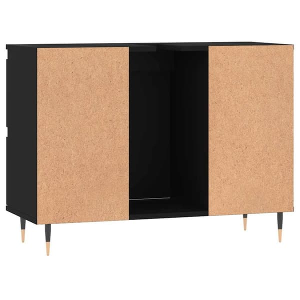 vidaXL badeværelsesskab 80x33x60 cm konstrueret træ sort