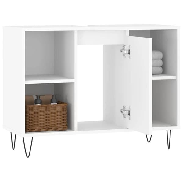 vidaXL Badrumsskåp vit 80x33x60 cm konstruerat trä