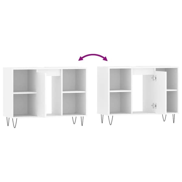 vidaXL badeværelsesskab 80x33x60 cm konstrueret træ hvid