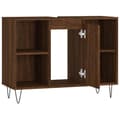 Miniatyrbillede 7 af 11: vidaXL badeværelsesskab 80x33x60 cm konstrueret træ brun egetræsfarve