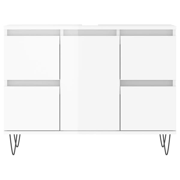 vidaXL Badrumsskåp vit högglans 80x33x60 cm konstruerat trä