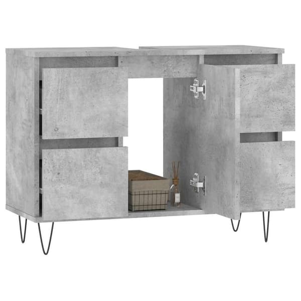 vidaXL Badrumsskåp betonggrå 80x33x60 cm konstruerat trä